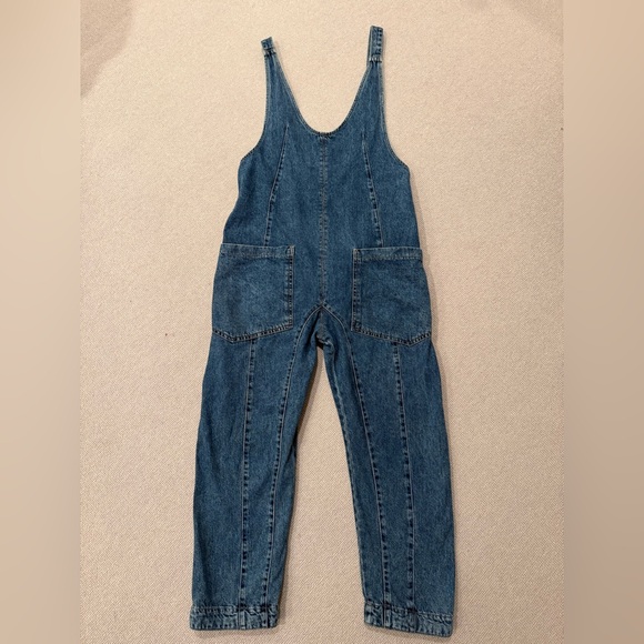We The Free People Overalls Medium Denim High Roller - Picture 4 of 8